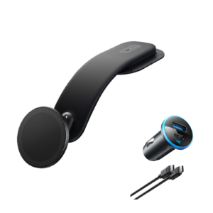 Anker Nano Car Mount (Magnetic, Detachable Pad) and Anker 323 Charger (52.5W) with USB-C to USB-C cable