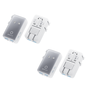 Anker Nano Travel Adapter (5-in-1, 20W, 2-Pack)