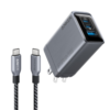 Anker Prime Charger (100W, 3 Ports, GaN) and Anker Prime USB-C to USB-C Cable (240W, Upcycled-Braided)