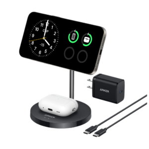 Anker MagGo Wireless Charger (2-in-1, Stand, 40W Adapter Included)