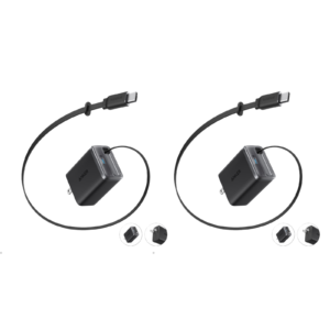Anker Nano Charger (35W, Built-In Retractable USB-C Cable) —2- Pack